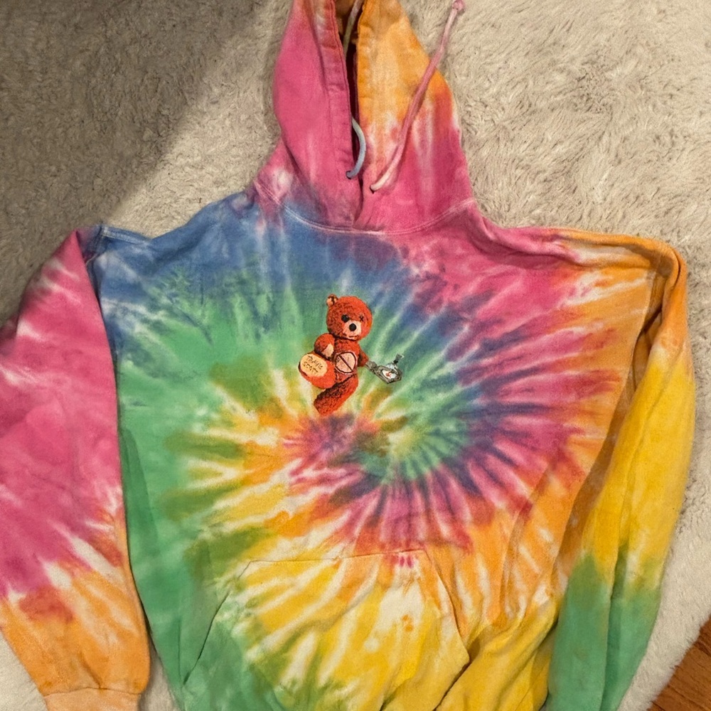 Travis Scott Astroworld concert merch hoodie, size XL, multi-colored tie-dye